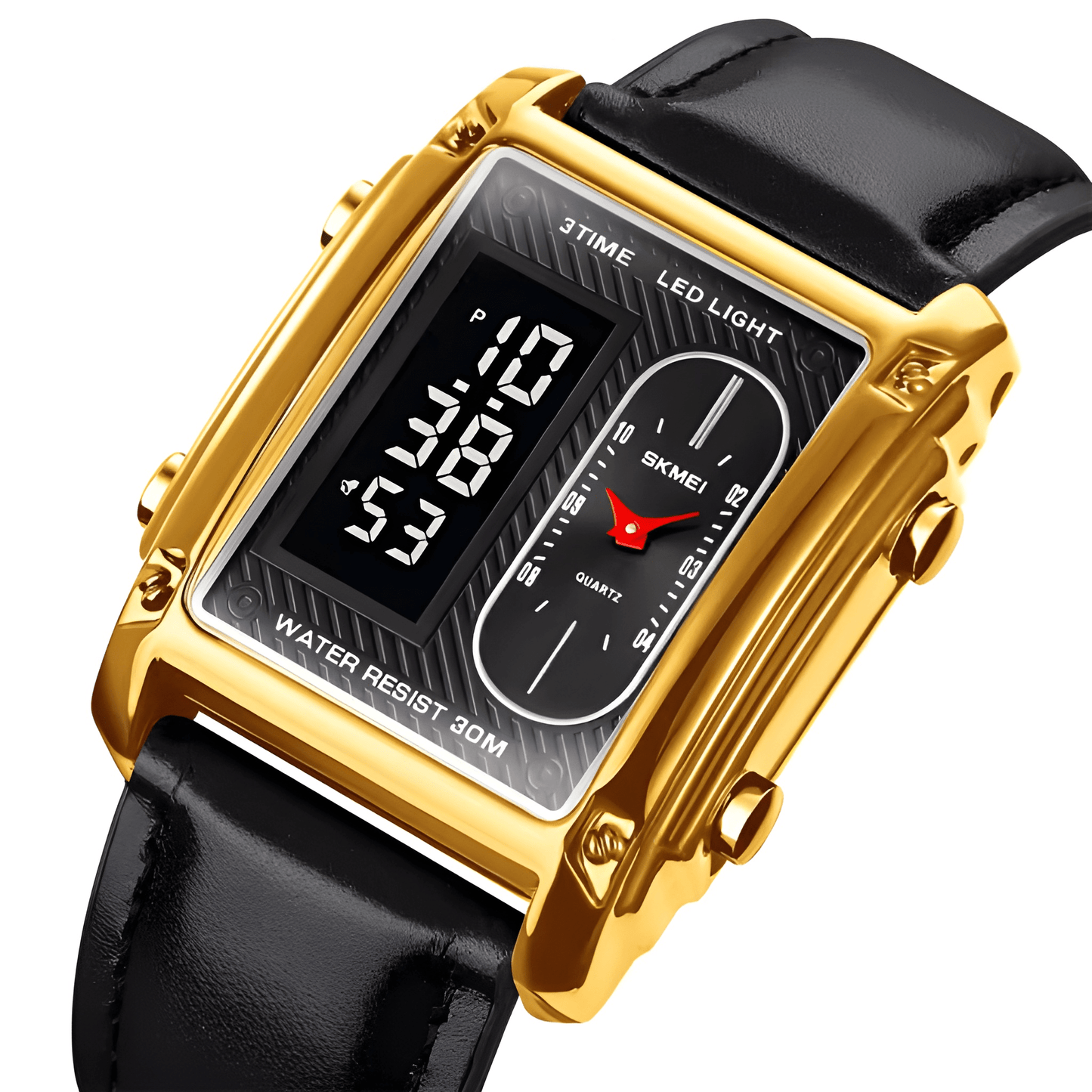 Original Skmei 1868 Boys New Style Design Famous Watch Digital Analog Mens Wrist Watches for Men Luxury Watch - Without Box - Full Black