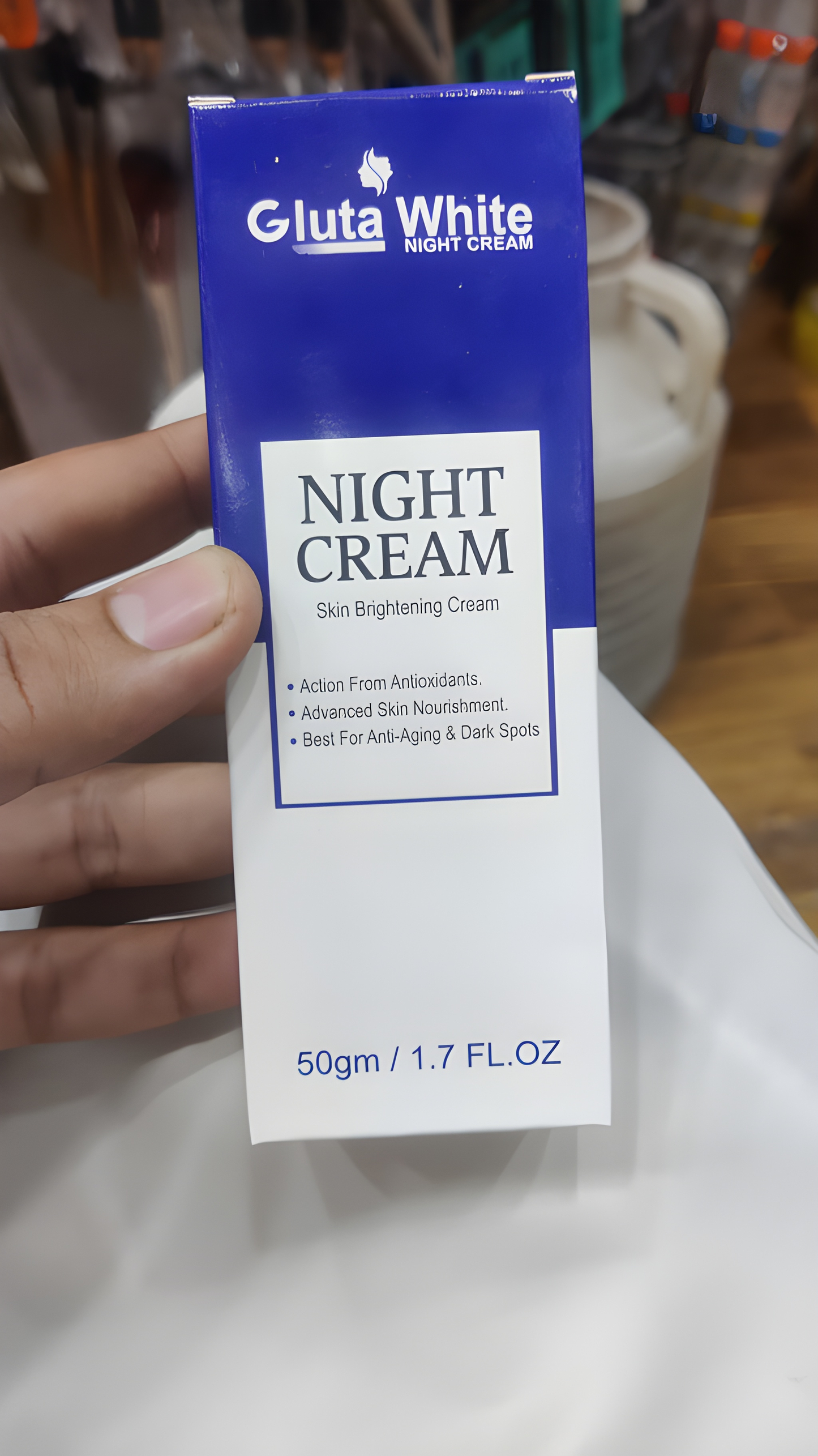 Gluta White Night Cream – Advanced Skin Brightening, Nourishing & Anti-Aging Formula (50ml)