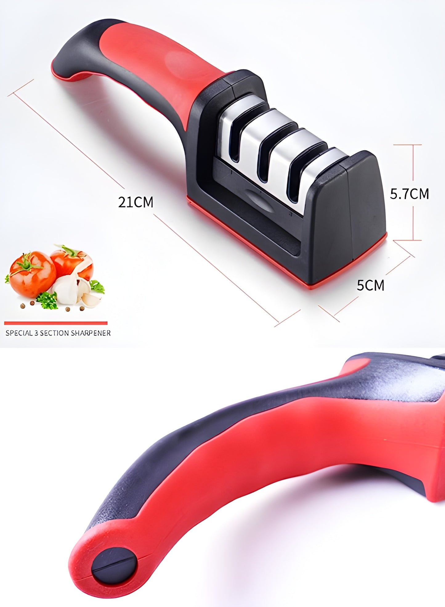 3-in-1 Knife Sharpener With Fruit And Meat Knife Peeler.3-Stage Diamond Coated Knife Sharpener,Kitchen Helper Three-piece Knife Sharpener Set With a Knife Ceramic peeler