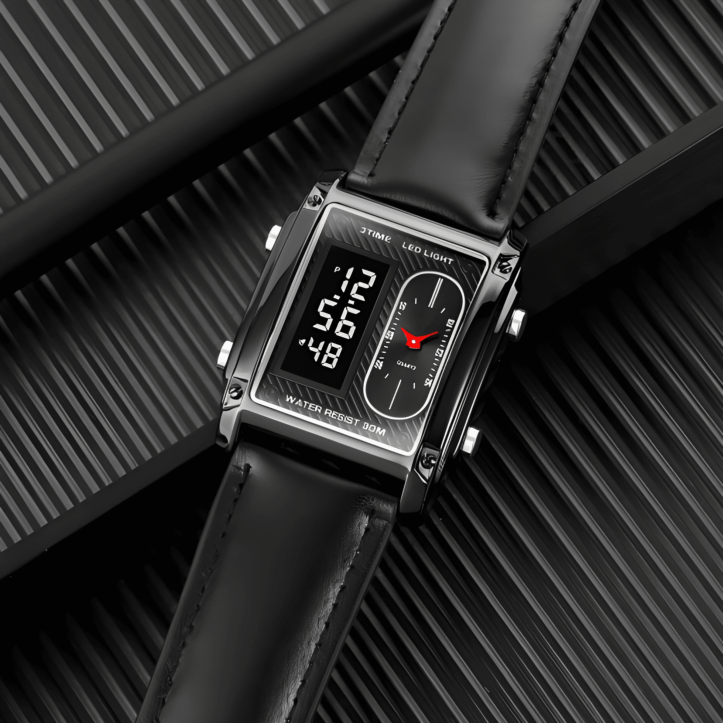 Original Skmei 1868 Boys New Style Design Famous Watch Digital Analog Mens Wrist Watches for Men Luxury Watch - Without Box - Full Black