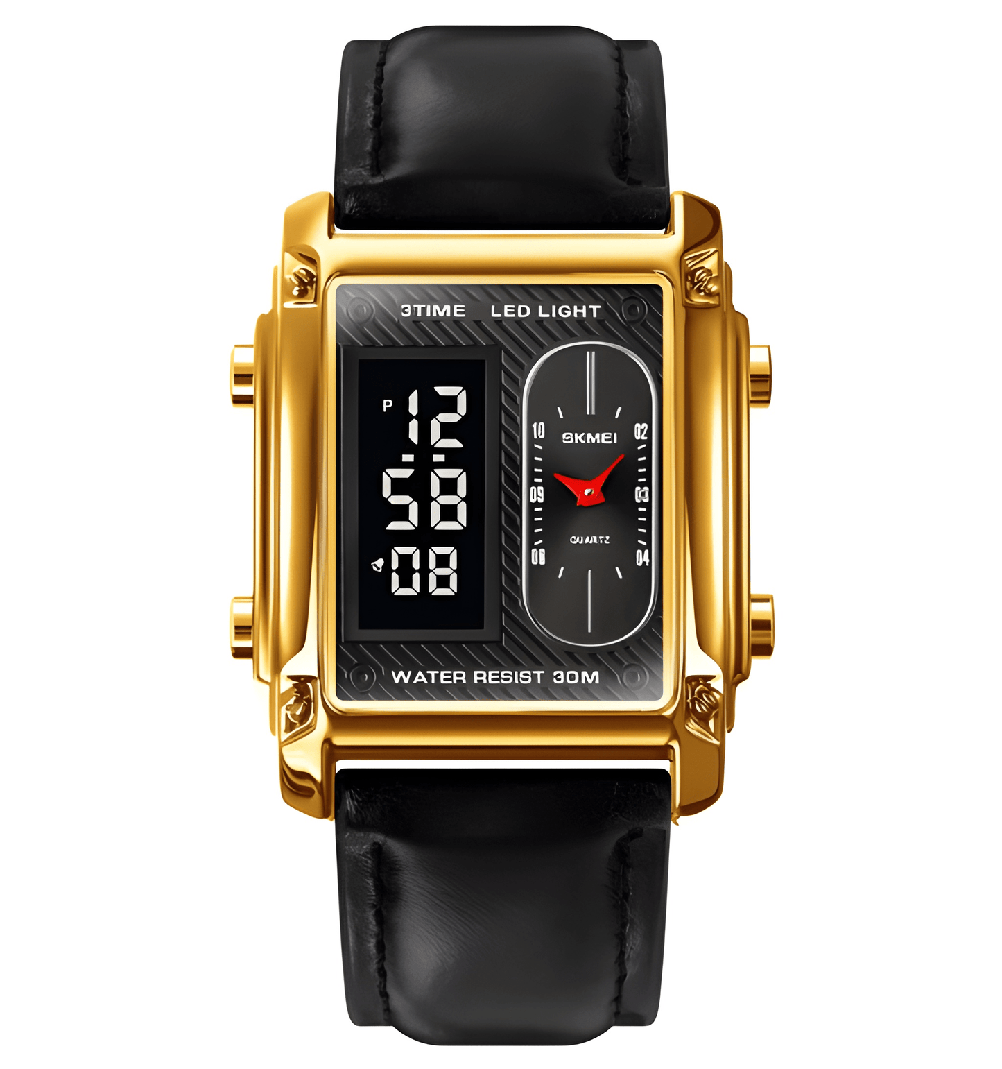 Original Skmei 1868 Boys New Style Design Famous Watch Digital Analog Mens Wrist Watches for Men Luxury Watch - Without Box - Full Black