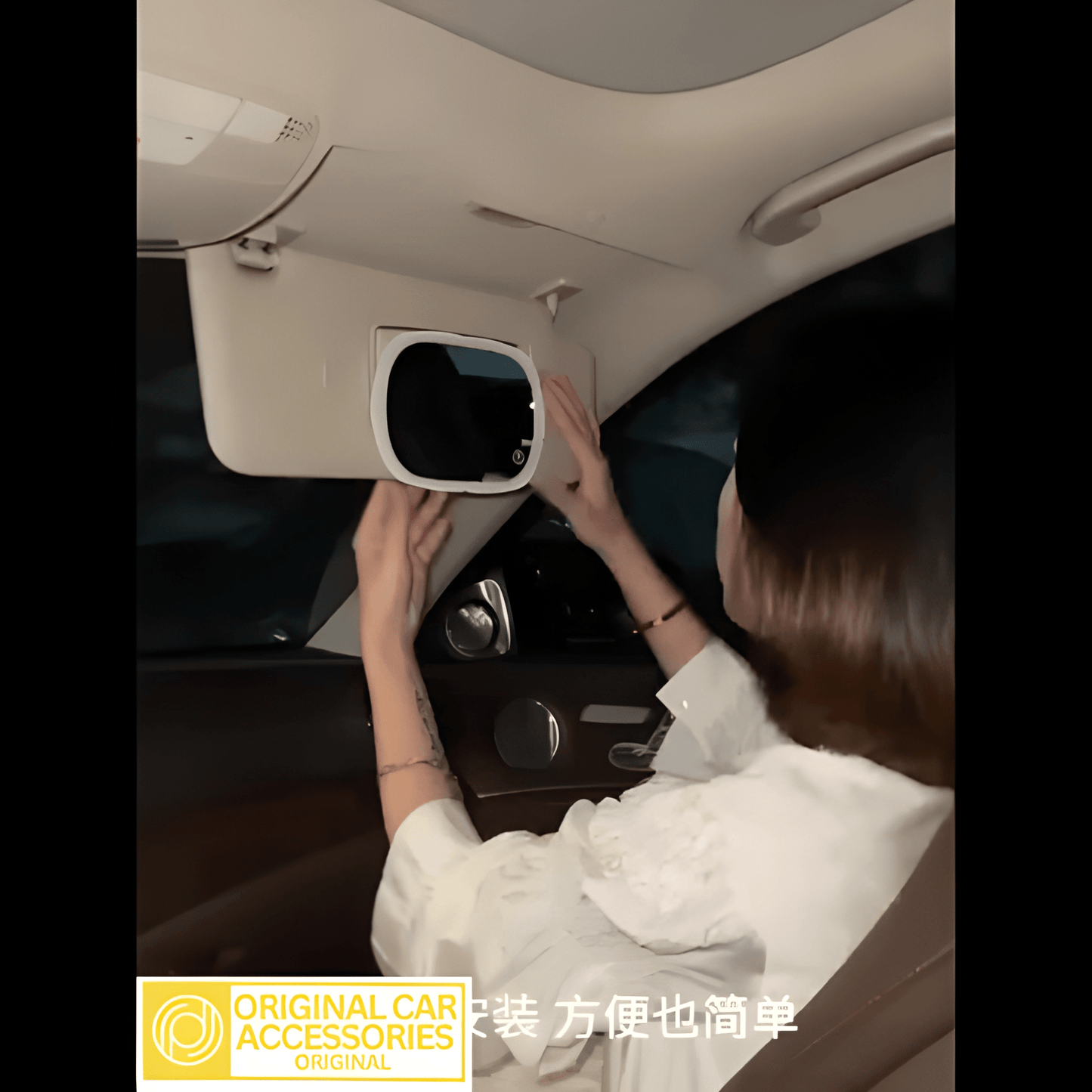 Extra Large Car Mirror with LED Lights – Portable Makeup Mirror for Perfect Touch-Ups On the Go Rechargable