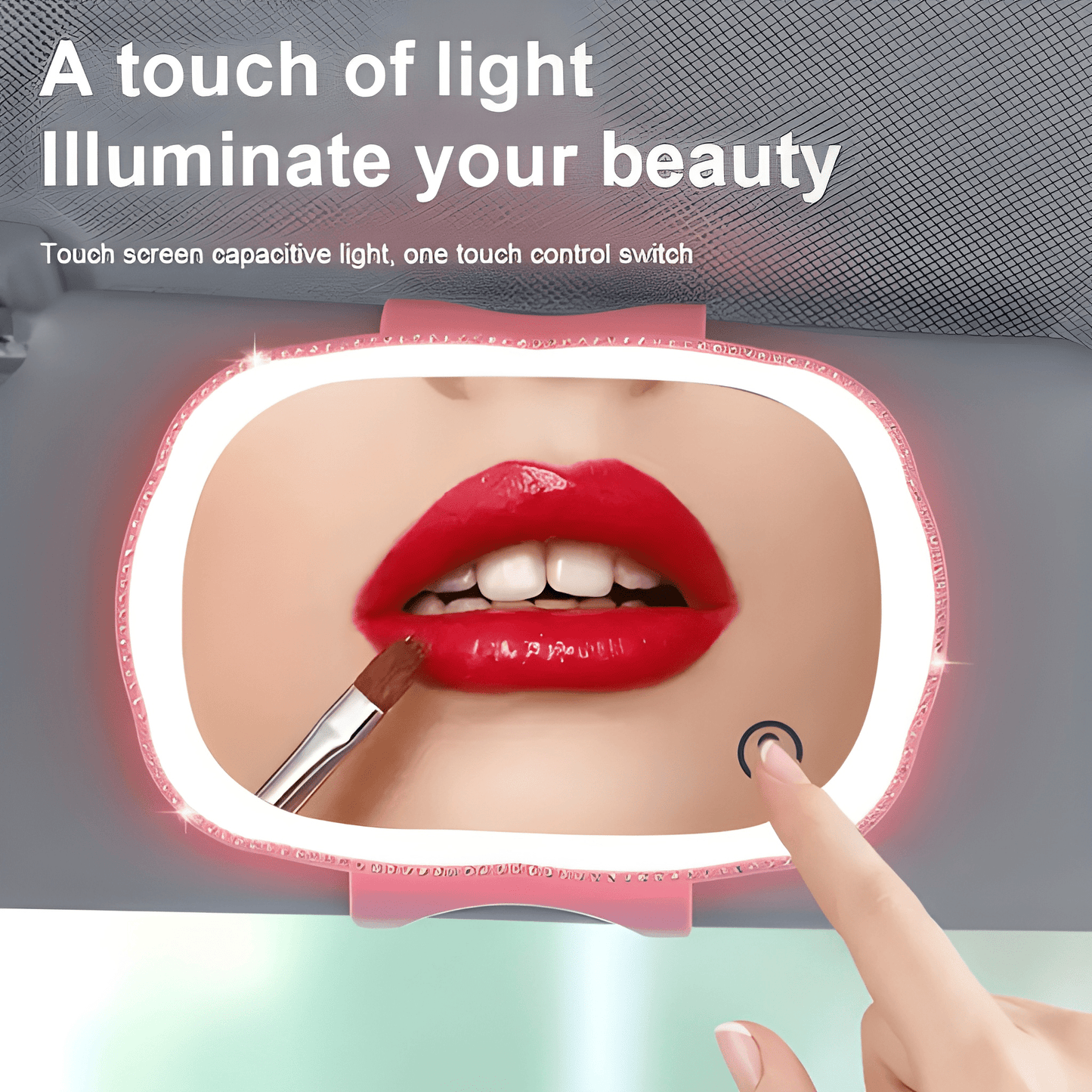 Extra Large Car Mirror with LED Lights – Portable Makeup Mirror for Perfect Touch-Ups On the Go Rechargable