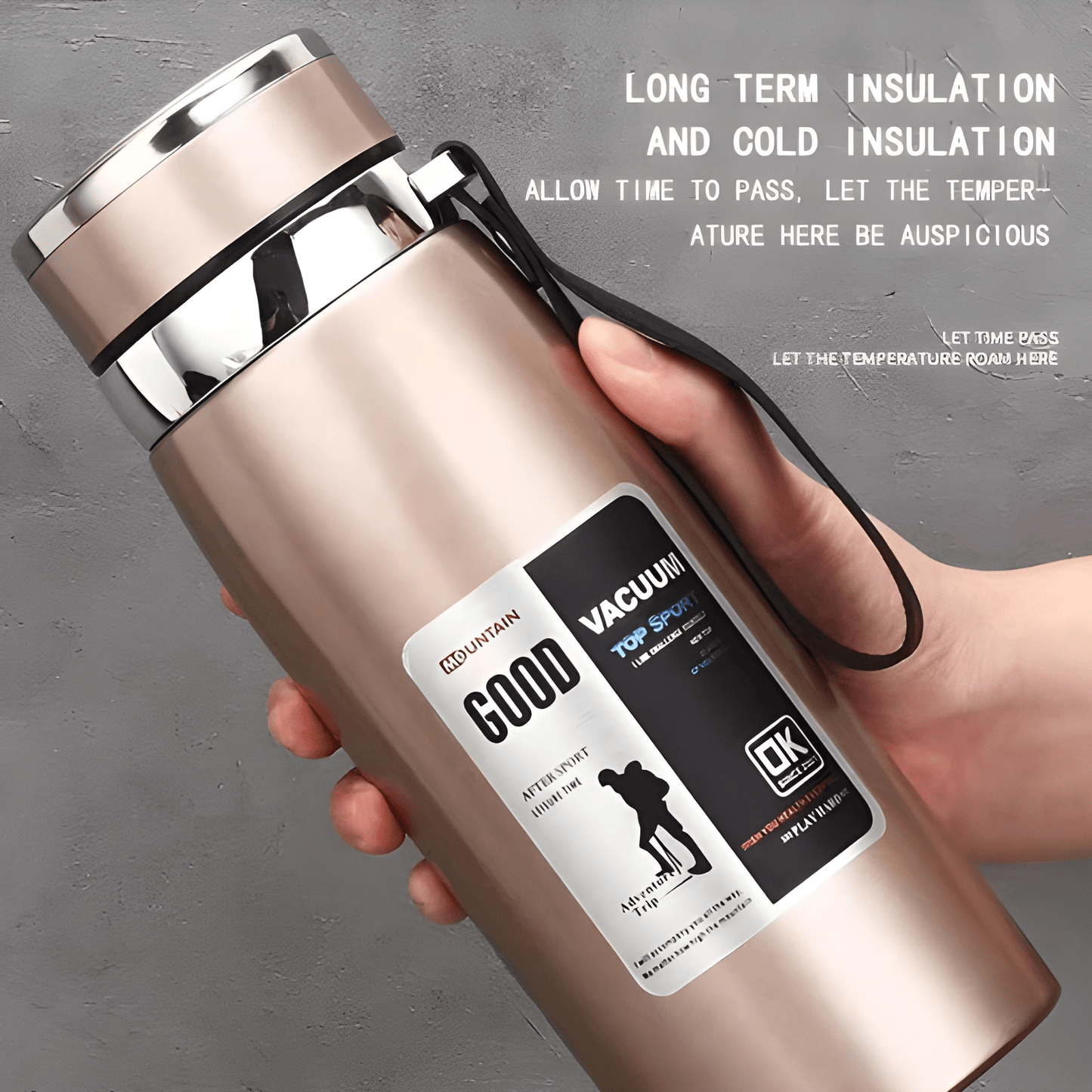 1000ml Large Capacity Stainless Steel Thermos Bottle – Hot & Cold Vacuum Flask Water Bottle (Random color)