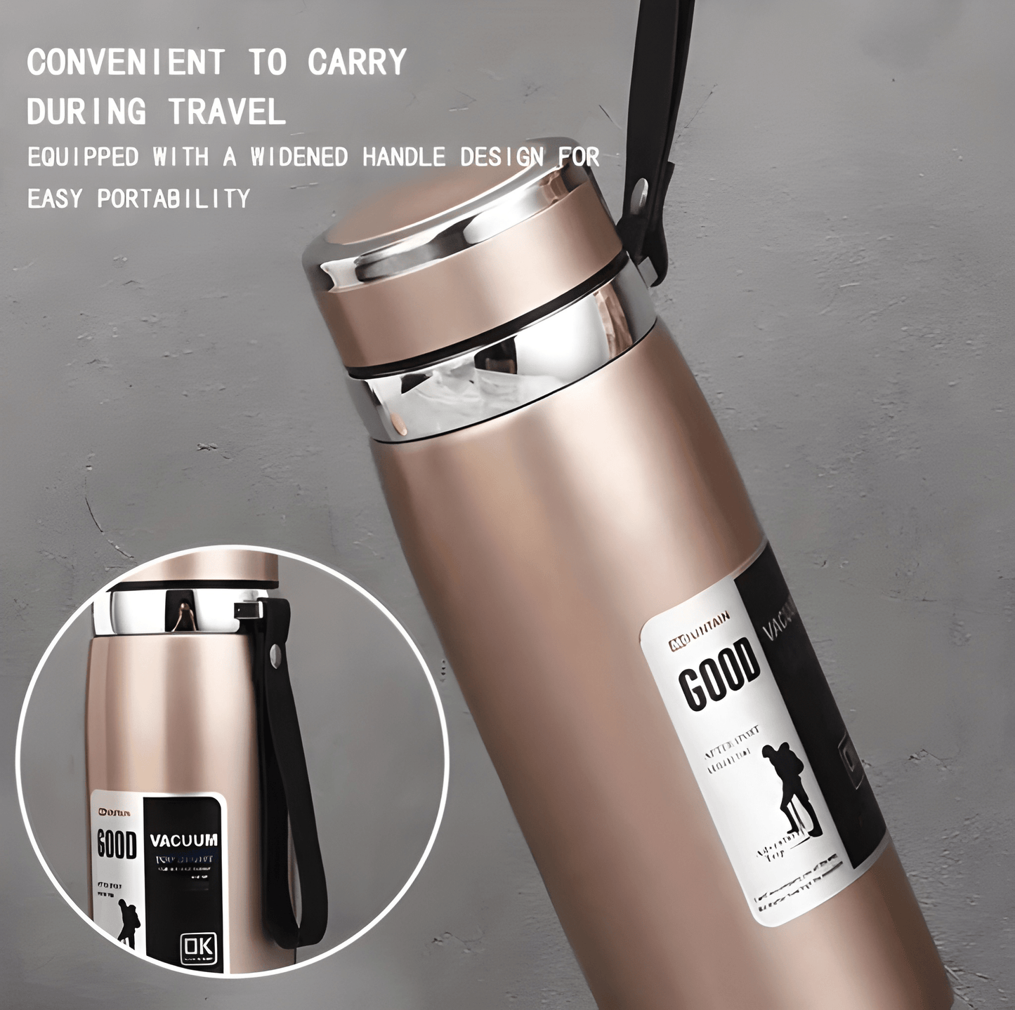 1000ml Large Capacity Stainless Steel Thermos Bottle – Hot & Cold Vacuum Flask Water Bottle (Random color)