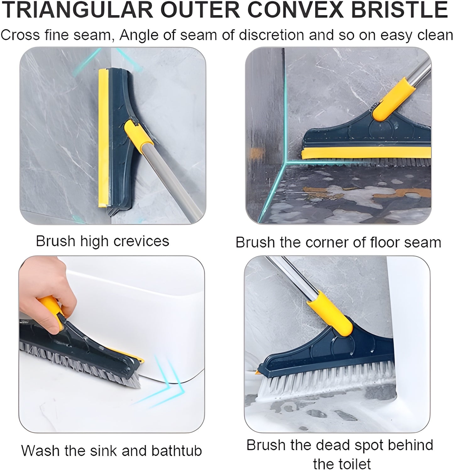 2 In 1 Floor Cleaning Brush Bathroom Tile Windows Floor Cleaning Brush With 120° Rotatable Head – Multipurpose Bathroom Floor Cleaning Brush – Floor Brush Scrubber | Floor Cleaning Brush