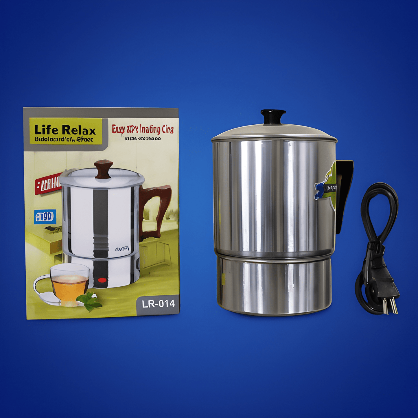 Life Relax Electric Water Kettle 1.0L – Stainless Steel Electric Heating Cup LR-014 | 350W Portable Electric Water Boiler for Tea, Coffee, Milk & Food