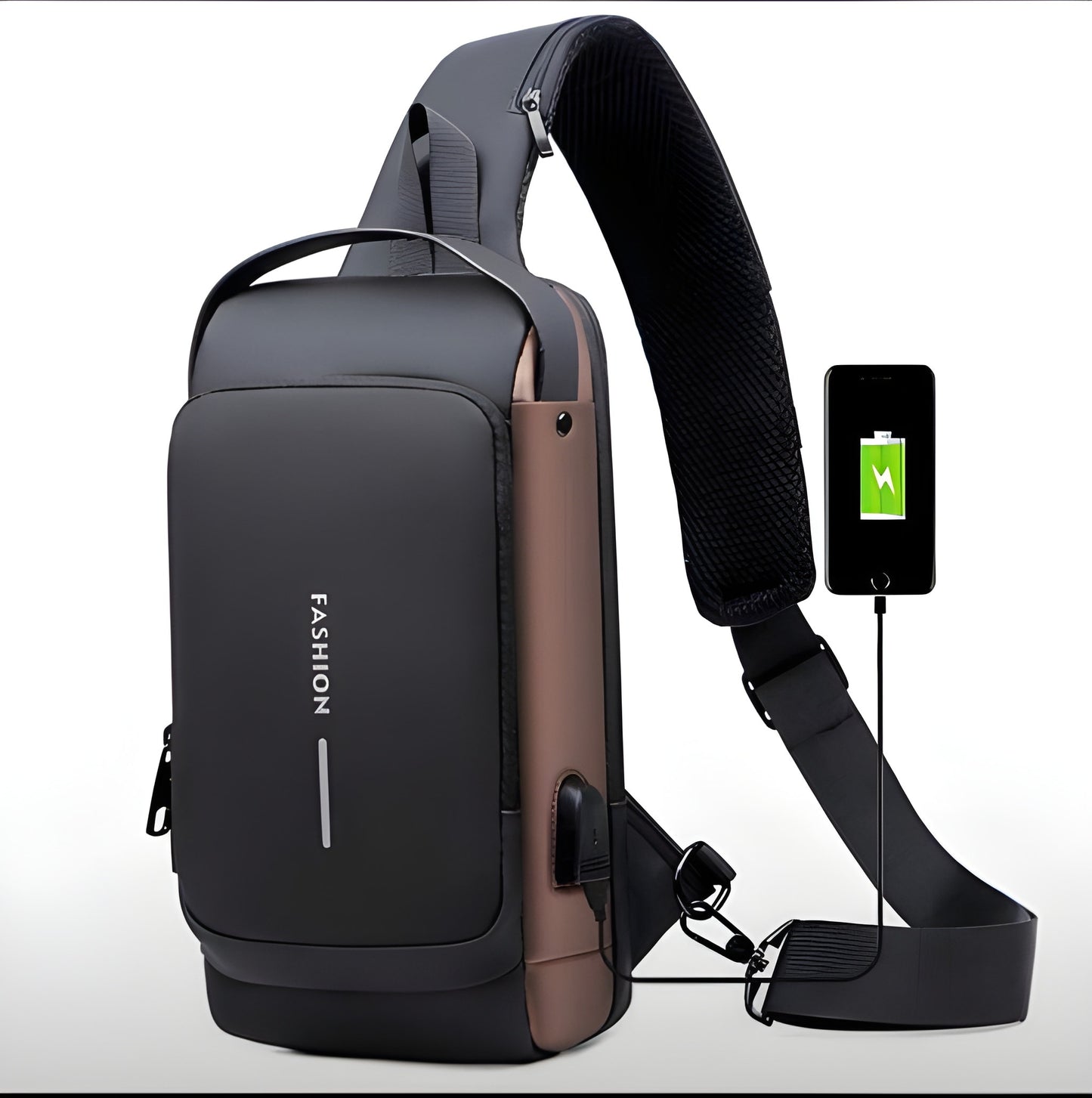 Fashion Men Sling Bag Pack with Lock Waterproof Anti-Theft Chest Bag with USB Charging Port Shoulder Bag Body Backpack with TSA Lock (Random Color)