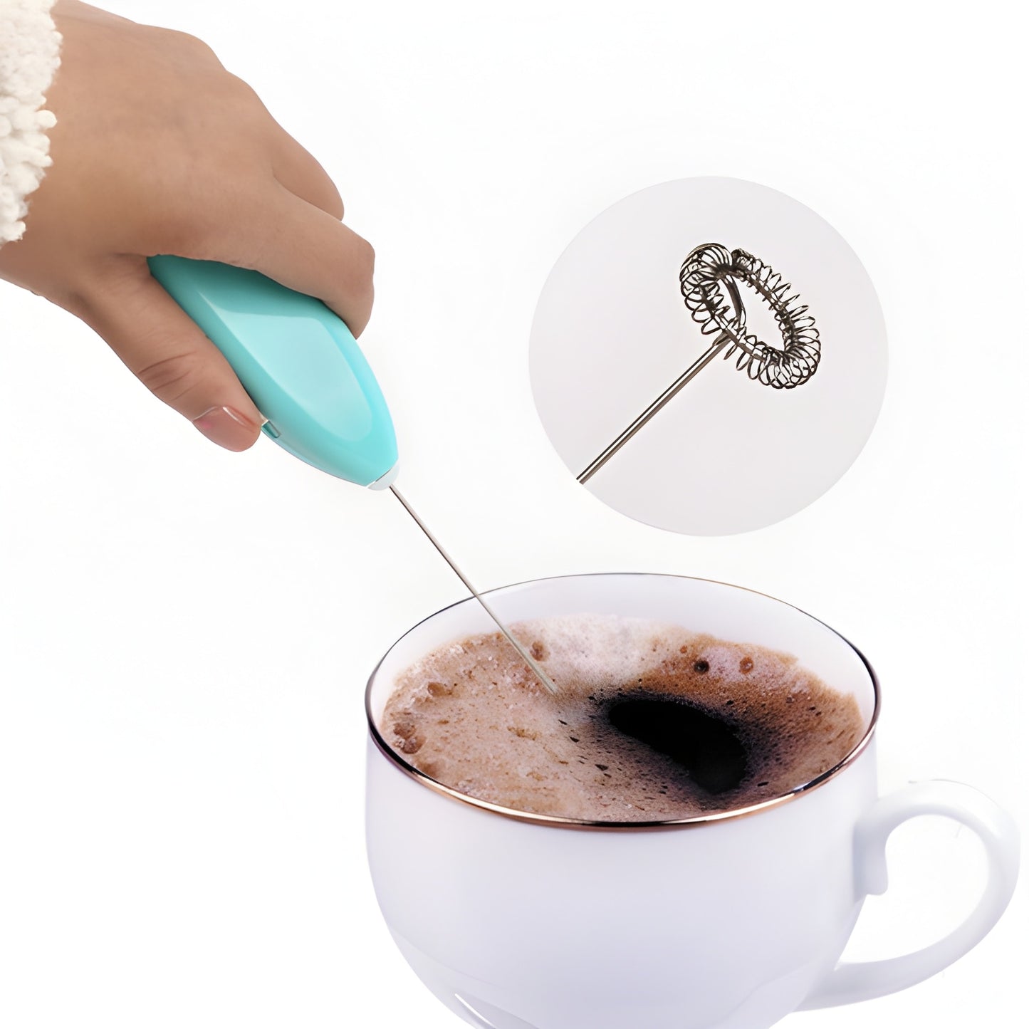 Multipurpose Electric Coffee Beater & Milk Frother | Handheld Mini Blender & Egg Whisk (Portable, Random Color)