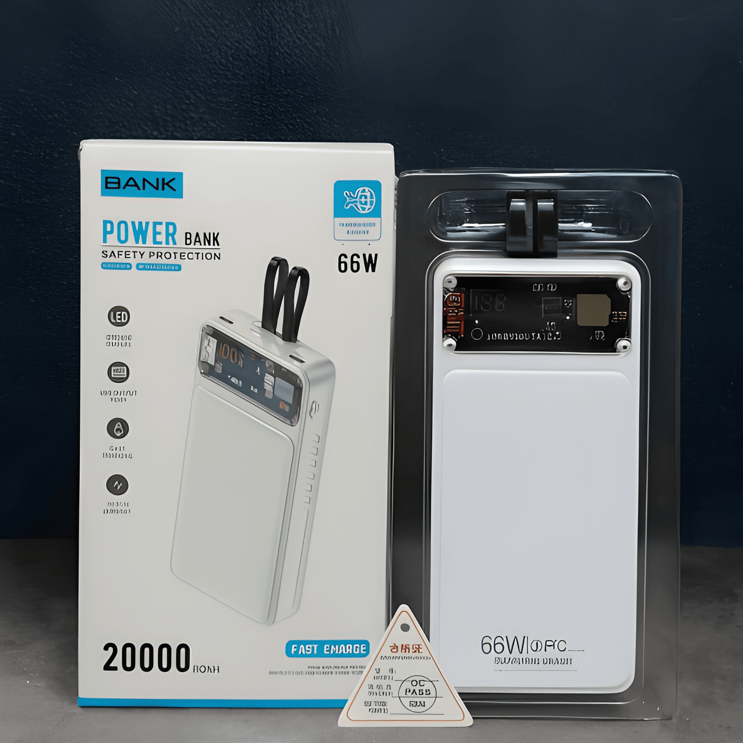 66W 20000mAh Power Bank With LED Display | Super Fast Charging Portable Power Bank With Dual USB Output And Safety Protection