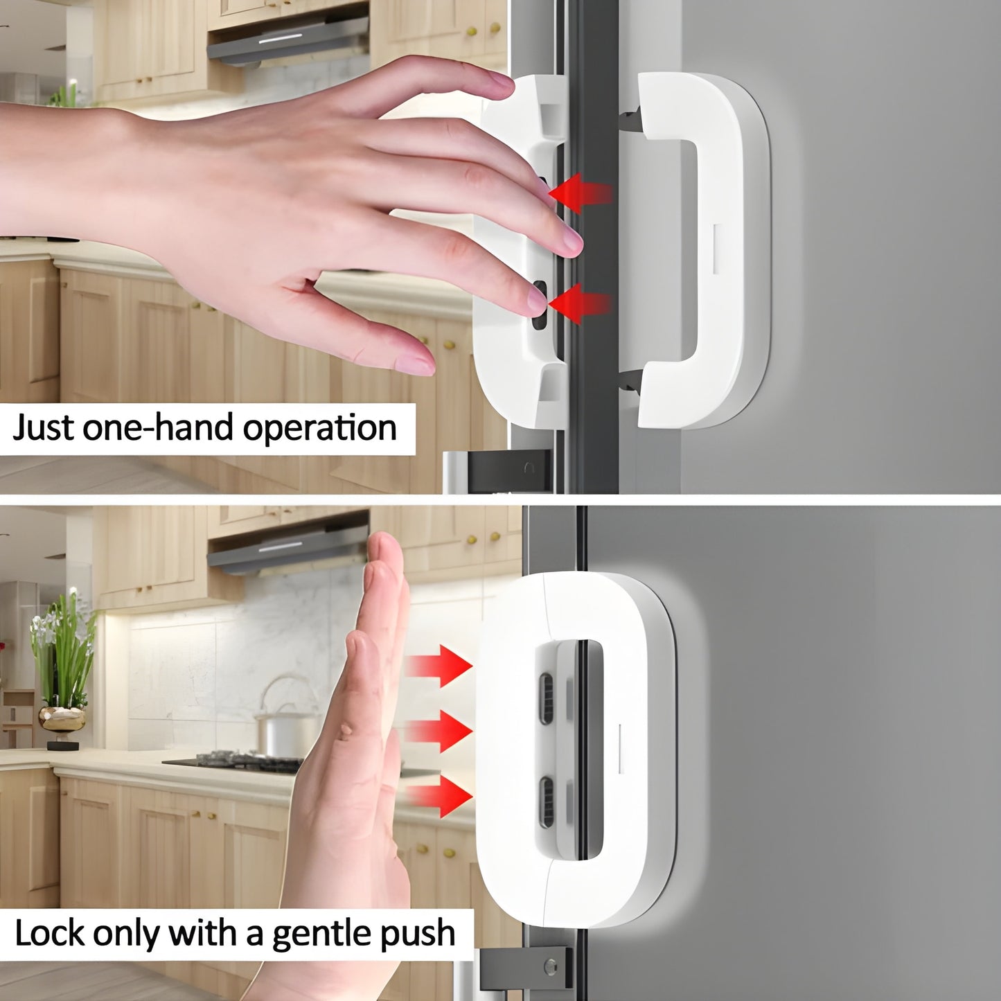 Child Safety Refrigerator Door Lock – No-Drill Latch to Prevent Kids & Pets Access