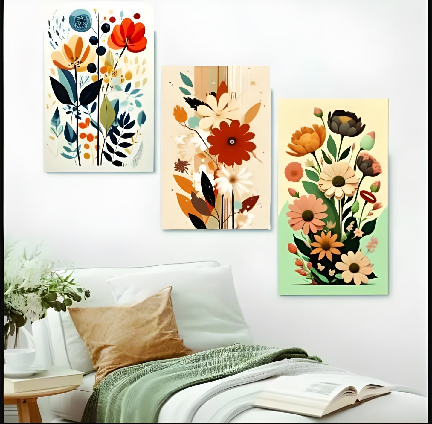 3-Piece Wooden StickyTile Frame Set – 8x11 Inch Wall Art Frames with Double Tape