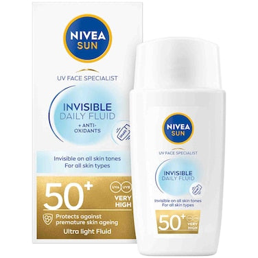 NIVEA Sun UV Face Specialist Invisible Daily Fluid, SPF 50+, All Skin Types, 40ml