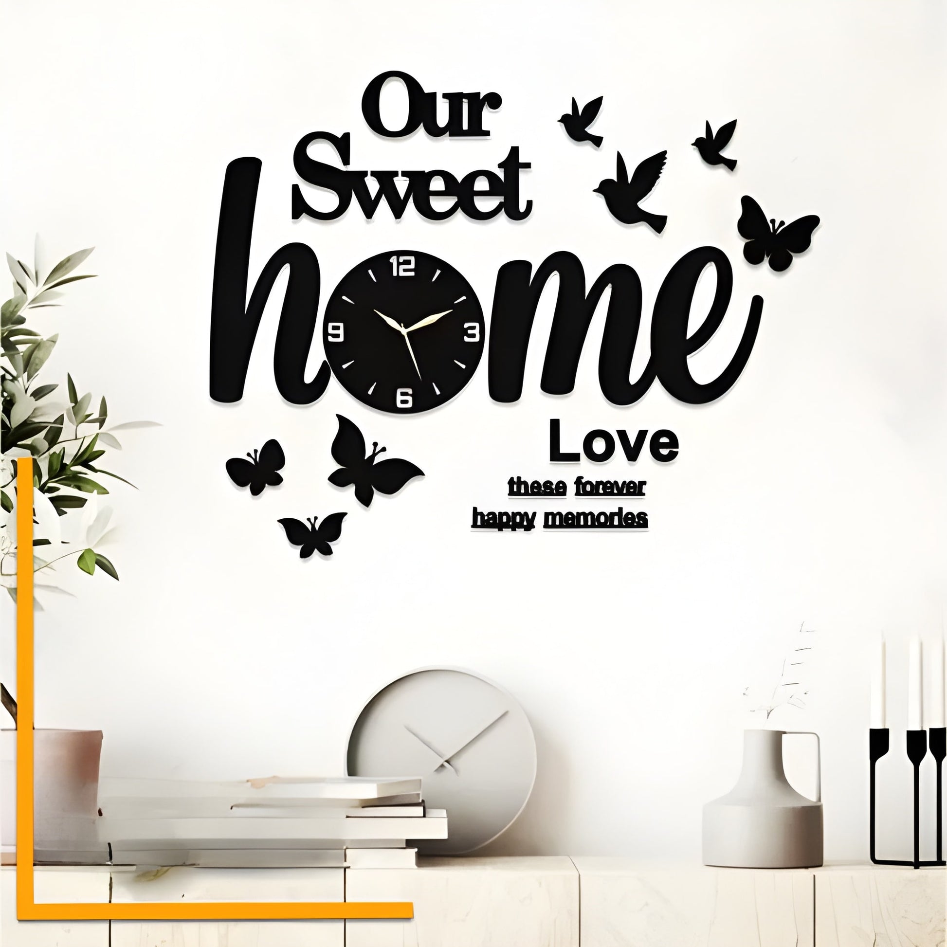 Our Sweet Home 3D Wooden Wall Clock with light