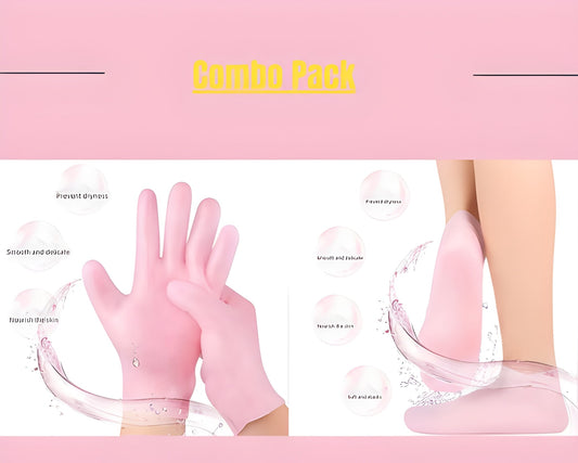 Silicone Foot Care Socks And Moisturizing Gel Glove Combo Pack