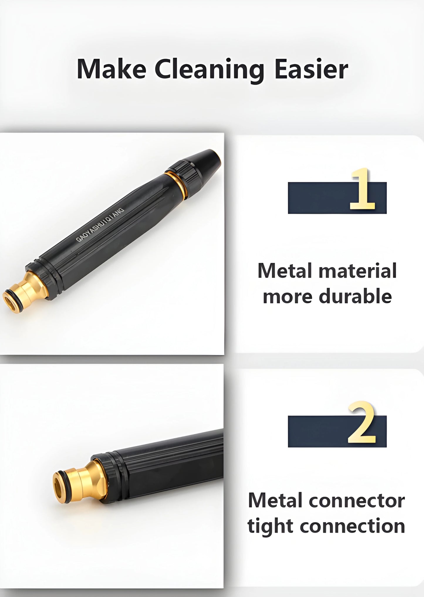 Car Wash Gun – High-Pressure Metal Water Gun Nozzle for Household & Vehicle Cleaning